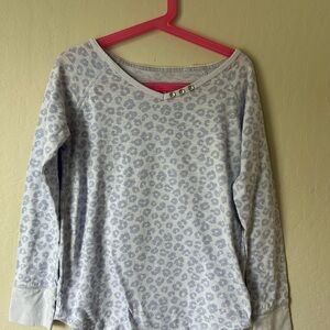 Tractr Gray Leopard Pattern Top